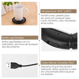 Aquecedor de Café e Bebidas Quentes - USB, Portátil
